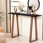 Aparador Belleville Preto Com Pés Em Madeira