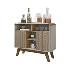 Aparador Berilo Off White/cinamomo/rattan – Bechara Móveis