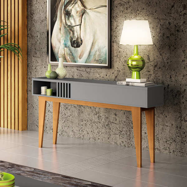 Aparador Bless 136cm Com Nicho Cinza Moonstone Bnn Decor