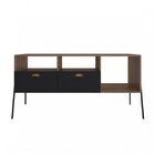 Aparador Br112 Estilare 2 Portas 3 Nichos 134cm Preto/madeira