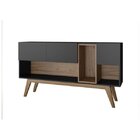 Aparador Br81  Preto/madeirado