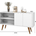 Aparador Branco Para Sala De Estar 120cm Retrô