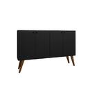 Aparador Buffe Retro 4 Portas Preto Lituania Bela Casa