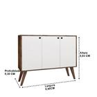 Aparador Buffe Retro Congo Castani 3 Portas Casa Mobilia