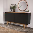 Aparador Buffet 1,60 Com 4 Portas Martina - Camaru / Preto -