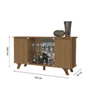 Aparador Buffet 100% Mdf 04 Portas 2 De Vidro E Pés Em Madeir