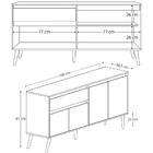 Aparador Buffet 160 Cm 4 Portas Ra2550 Plla