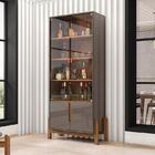 Aparador Buffet 170 Com Cristaleira Lizz Pés Madeira Maciça