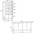 Aparador Buffet 170 Com Cristaleira Lizz Pés Madeira Maciça