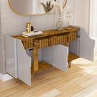 Aparador Buffet 2 Gavetas Ripadas 4 Portas Off White Naturall