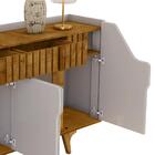 Aparador Buffet 2 Gavetas Ripadas 4 Portas Off White Naturall