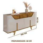 Aparador Buffet 2 Gavetas Ripadas 4 Portas Off White Naturall