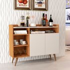 Aparador Buffet 2 Portas 107,5cm Madeira Maciça Com E Pés Em