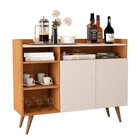 Aparador Buffet 2 Portas 107,5cm Madeira Maciça Com E Pés Em