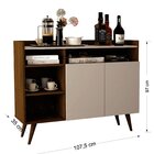 Aparador Buffet 2 Portas 107,5cm Madeira Maciça Com E Pés Em