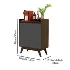 Aparador Buffet 2 Portas Cantinho Do Café Eros - Cedro / Cinz