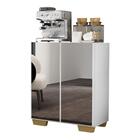 Aparador Buffet 2 Portas Com Espelho E Pés Quadrados Vegas Mu