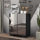 Aparador Buffet 2 Portas Com Espelho E Pés Quadrados Vegas Mu