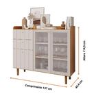 Aparador Buffet 2 Portas Com Vidro Canelado E Baú Pés Em Made