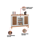 Aparador Buffet 2 Portas E 1 Gaveta Zoe Branco E Noce - D'ros