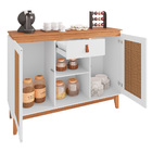 Aparador Buffet 2 Portas E 1 Gaveta Zoe Branco E Noce - D'ros