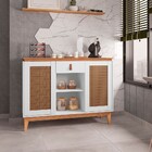 Aparador Buffet 2 Portas E 1 Gaveta Zoe Branco E Noce - D'ros