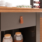 Aparador Buffet 2 Portas E 1 Gaveta Zoe Cinza Pérola E Noce -