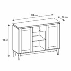 Aparador Buffet 2 Portas E 1 Gaveta Zoe Cinza Pérola E Noce -