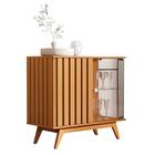 Aparador Buffet 2 Portas E Pés Em Madeira Maciça 92cm Nature