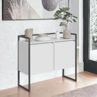 Aparador Buffet 2 Portas Industrial Roma Branco Preto