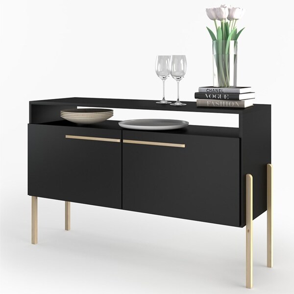 Aparador Buffet 2 Portas Tulipa Preto - Estilare