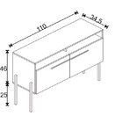 Aparador Buffet 2 Portas Tulipa Preto - Estilare