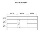 Aparador Buffet 3 Portas Balcão Marrom Vectro Caemmun