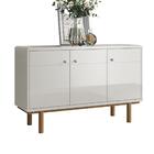 Aparador Buffet 3 Portas Bordas Arredondadas Pés Madeira 1,20