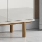 Aparador Buffet 3 Portas Bordas Arredondadas Pés Madeira 1,20