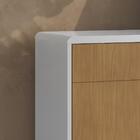 Aparador Buffet 3 Portas Bordas Arredondadas Pés Madeira 1,20