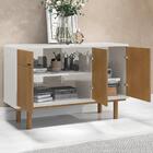 Aparador Buffet 3 Portas Bordas Arredondadas Pés Madeira 1,20