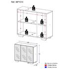 Aparador Buffet 3 Portas Com Espelho E Pés Quadrados Vegas Mu