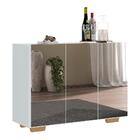 Aparador Buffet 3 Portas Com Espelho E Pés Quadrados Vegas Mu