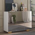 Aparador Buffet 3 Portas Com Espelho E Pés Quadrados Vegas Mu