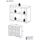 Aparador Buffet 3 Portas Com Espelho E Pés Quadrados Vegas Mu