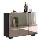 Aparador Buffet 3 Portas Com Espelho E Pés Quadrados Vegas Mu