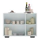 Aparador Buffet 3 Portas Com Espelho E Pés Quadrados Vegas Mu