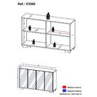 Aparador Buffet 3 Portas Com Espelho E Pés Quadrados Vegas Mu