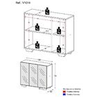 Aparador Buffet 3 Portas Com Espelho E Pés Quadrados Vegas Mu