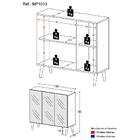 Aparador Buffet 3 Portas Com Espelho Retrô Vegas Multimóveis