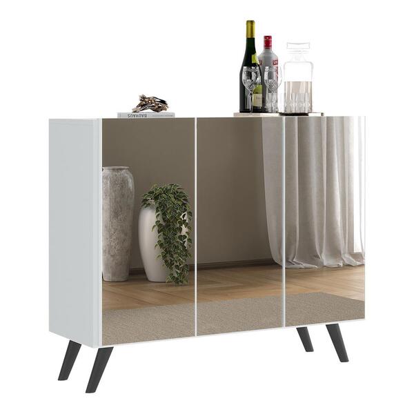 Aparador Buffet 3 Portas Com Espelho Retrô Vegas Multimóveis