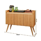 Aparador Buffet 3 Portas Com Pés Bar Veneza Delux Retrô 90cm