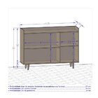 Aparador Buffet 3 Portas E Prateleira Ajustável Retrô Quartzo