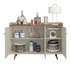 Aparador Buffet 3 Portas E Prateleira Ajustável Retrô Quartzo